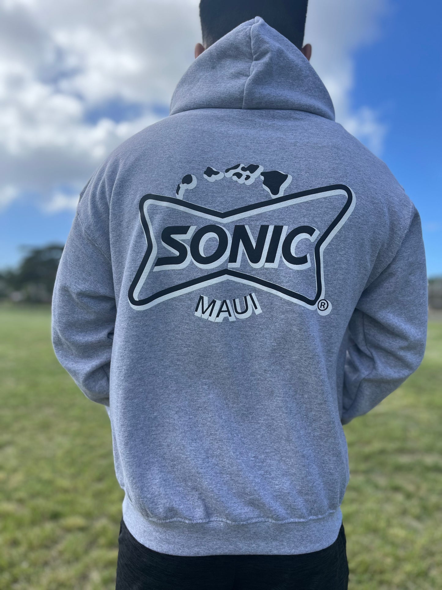 Grey Sonic Maui Aloha Hoodie