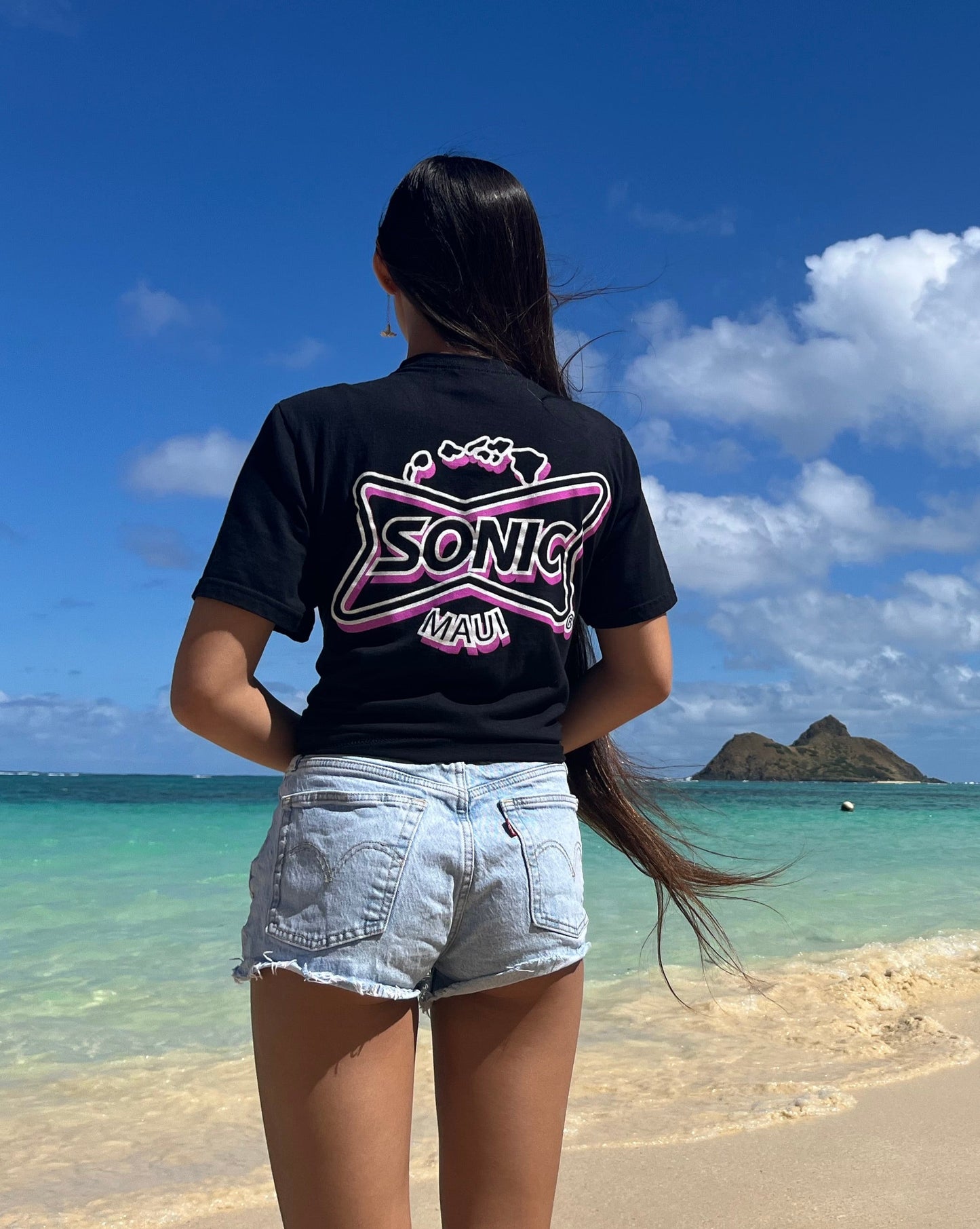 Black/Electric Pink Sonic Maui T-shirt